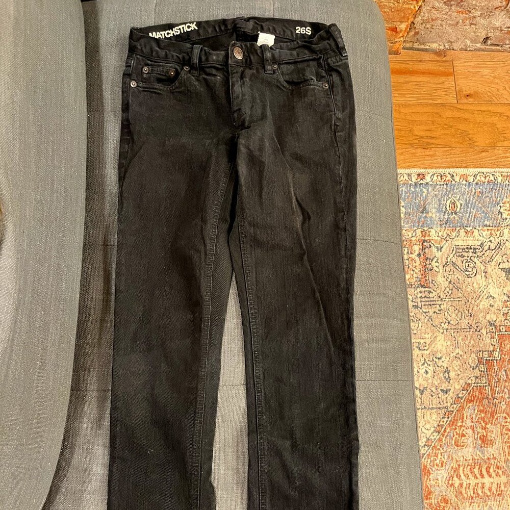 Vintage J Crew matchstick jeans size 26s short black